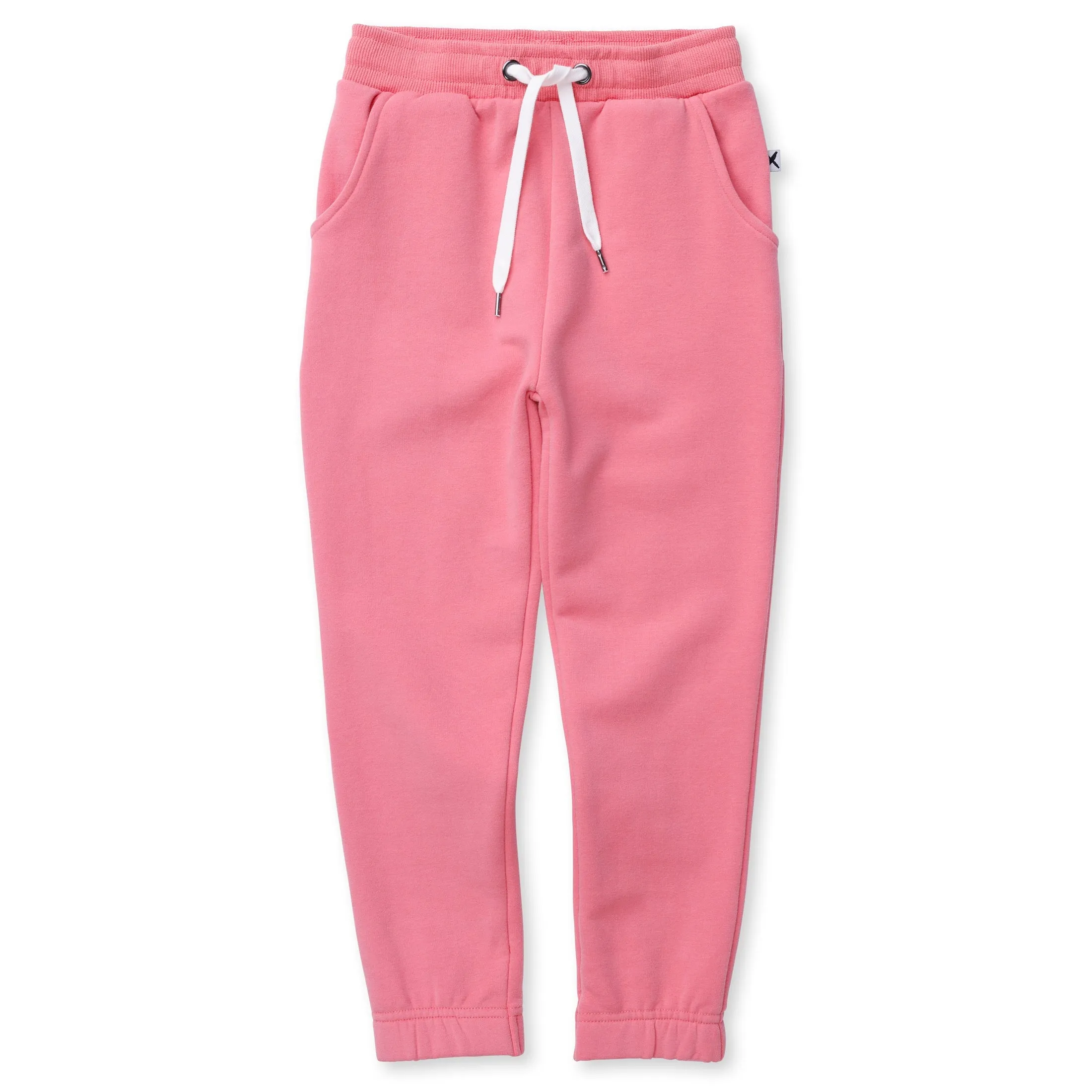 Furry Gathered Cuff Trackies - Pink