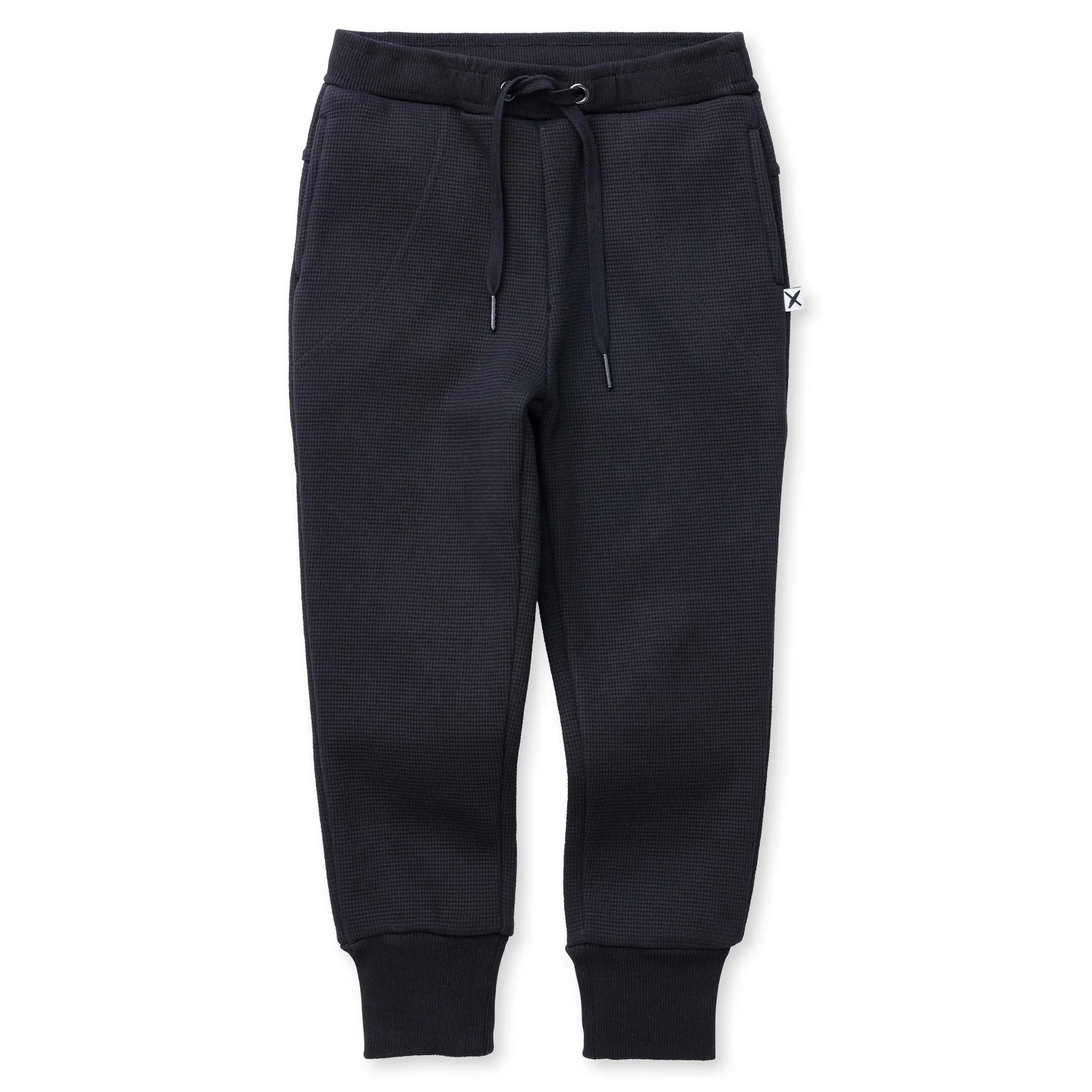 Furry Waffle Trackies - Black