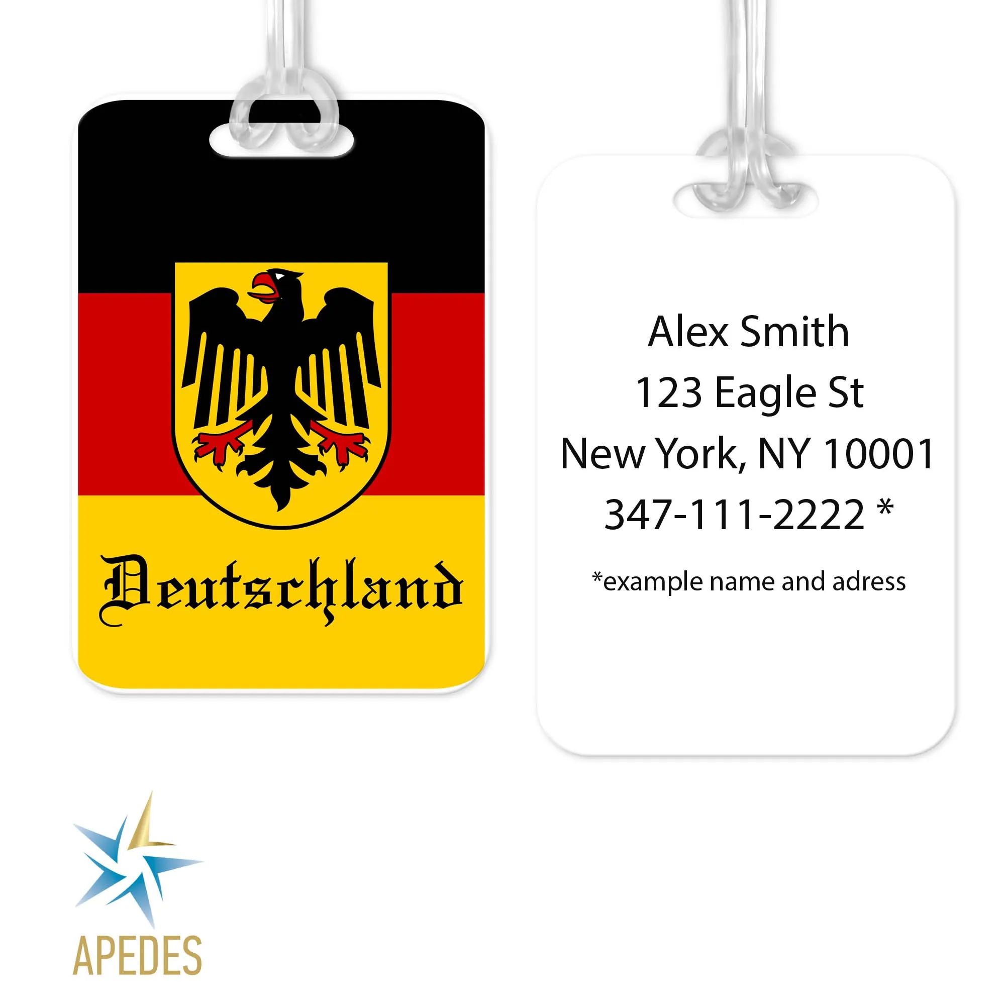 Germany Flag Rectangle Luggage Tag