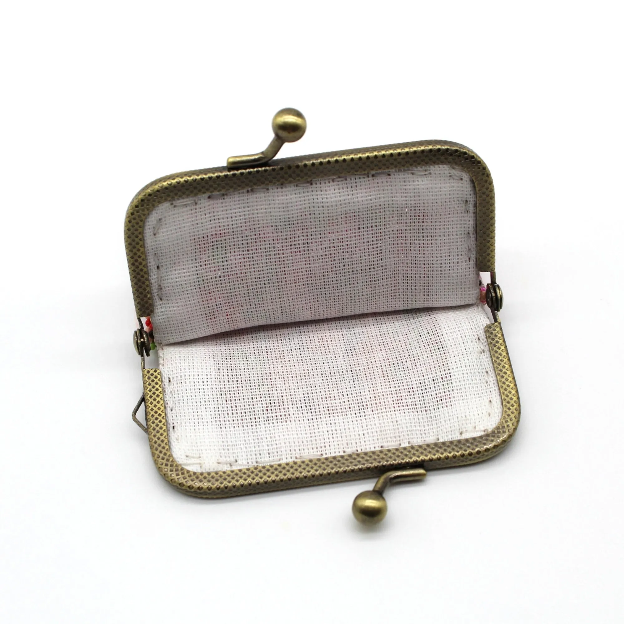 Glass Bead Coin Purse Metal Frame - GOAT