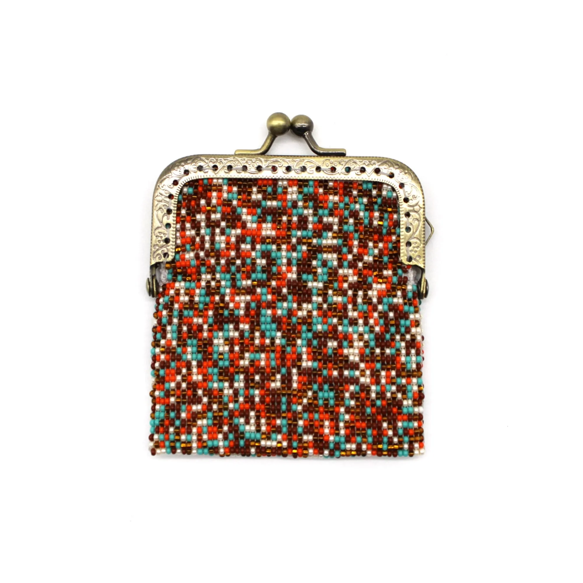Glass Bead Coin Purse Metal Frame - PUSHKE