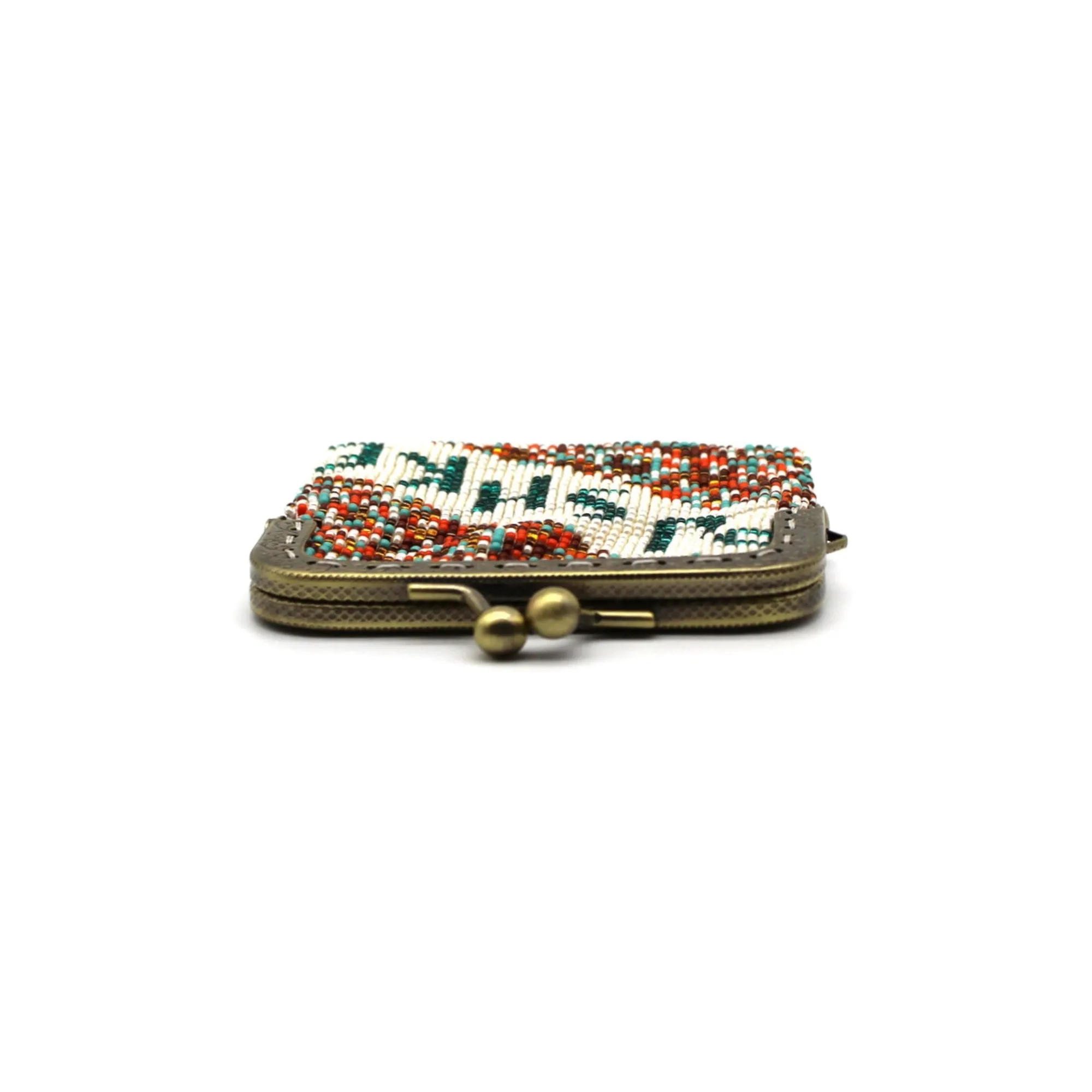 Glass Bead Coin Purse Metal Frame - PUSHKE
