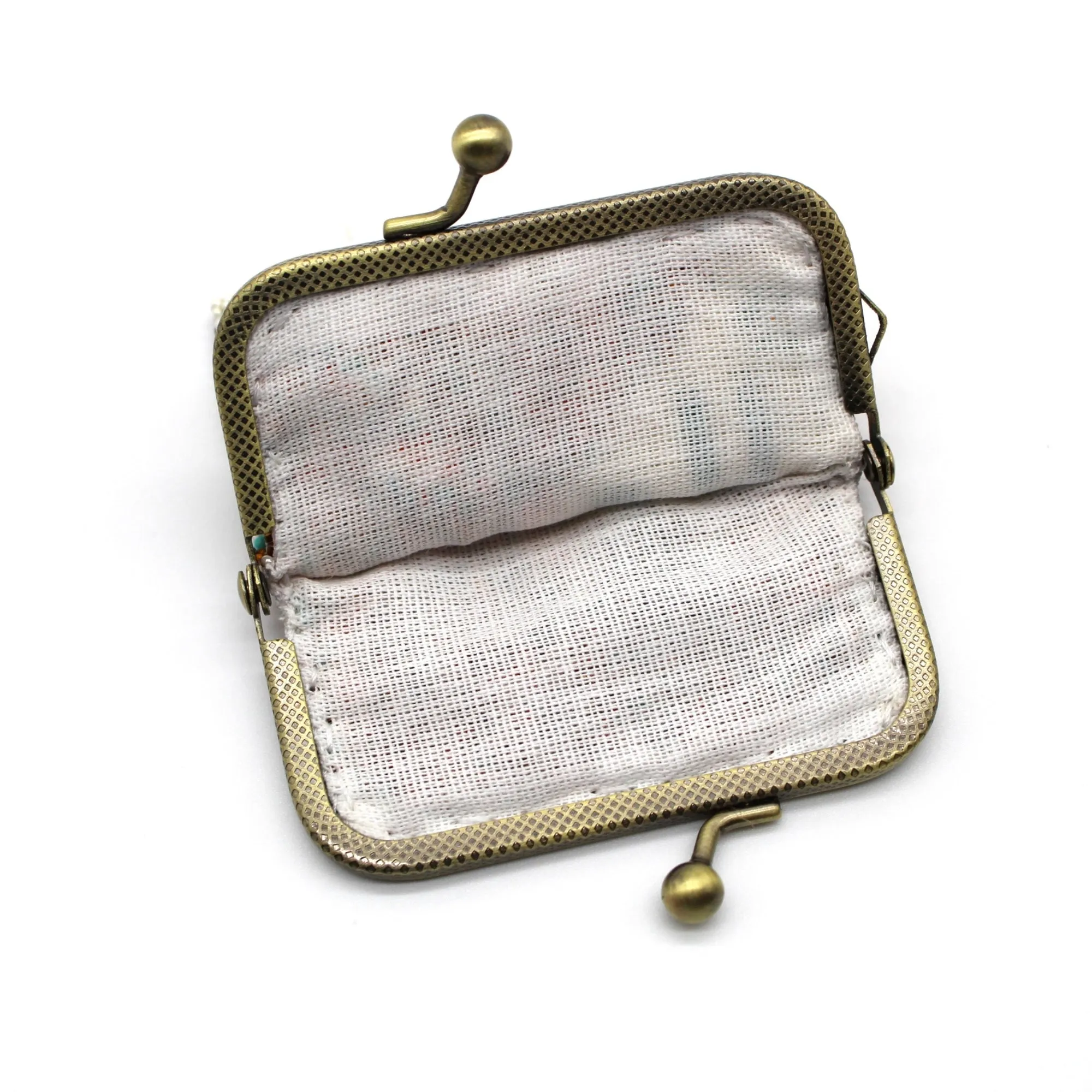 Glass Bead Coin Purse Metal Frame - PUSHKE