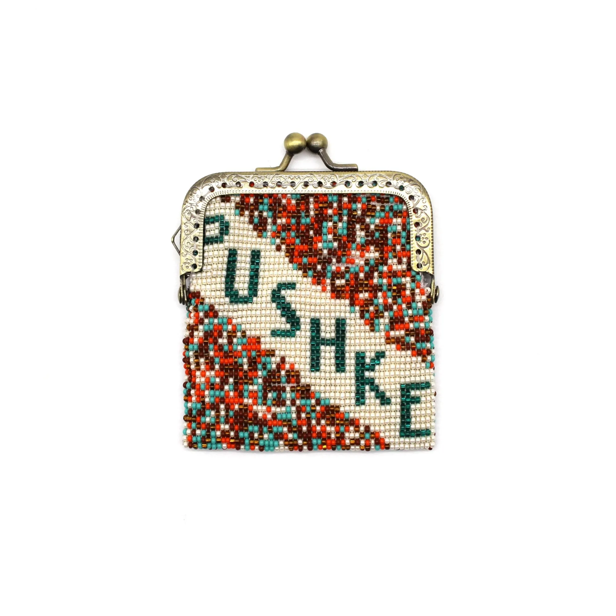 Glass Bead Coin Purse Metal Frame - PUSHKE