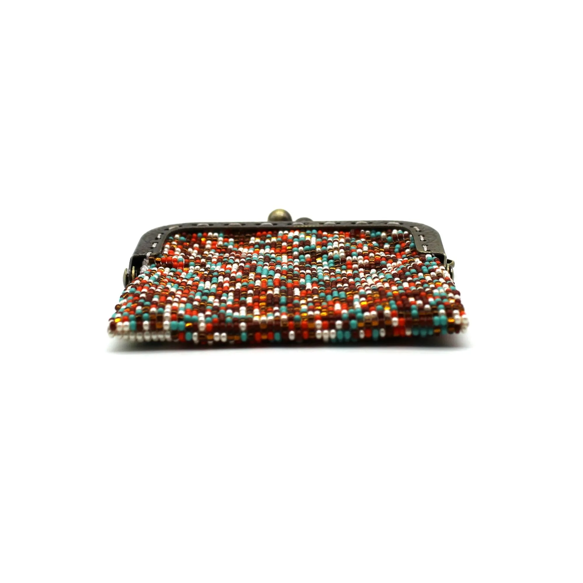 Glass Bead Coin Purse Metal Frame - PUSHKE