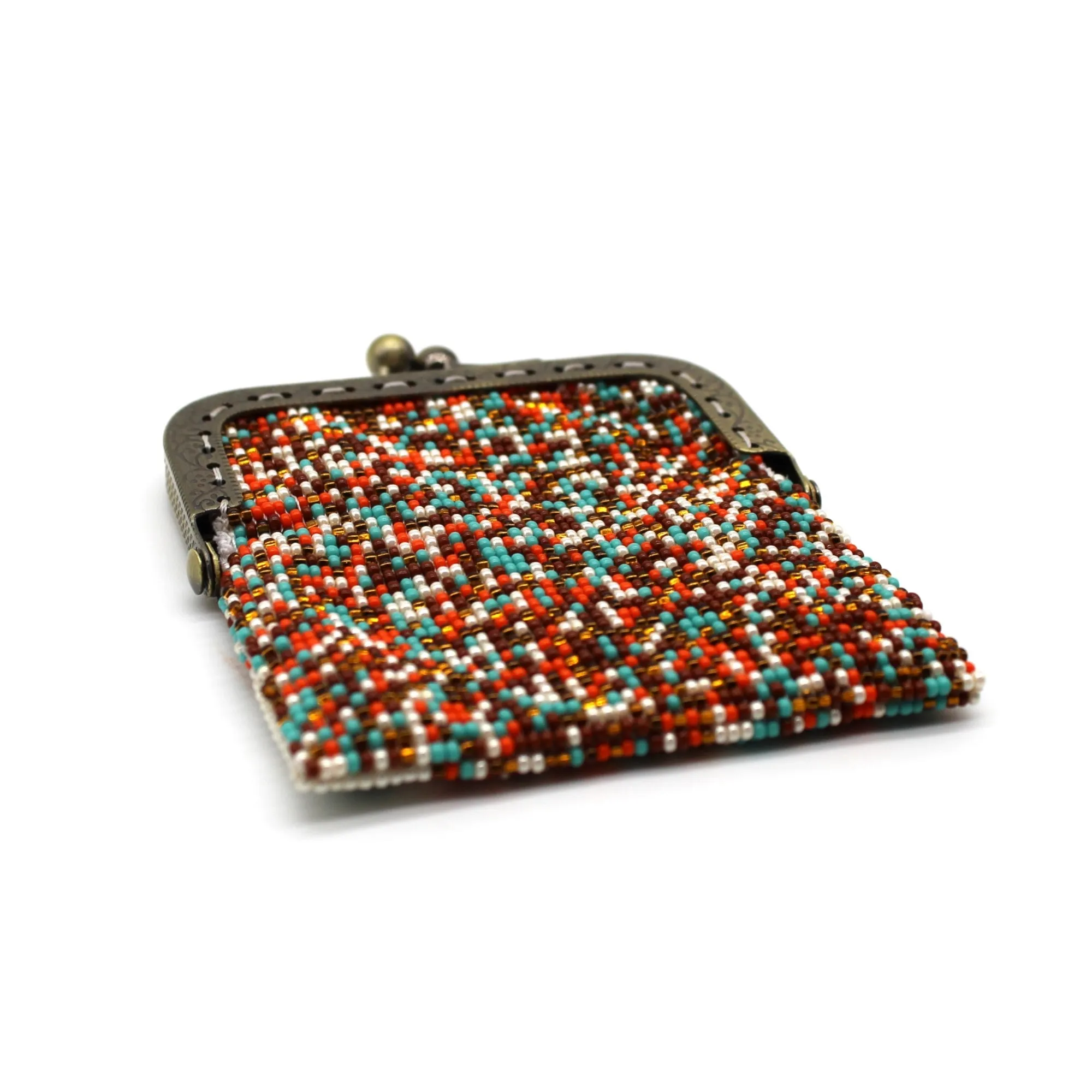 Glass Bead Coin Purse Metal Frame - PUSHKE