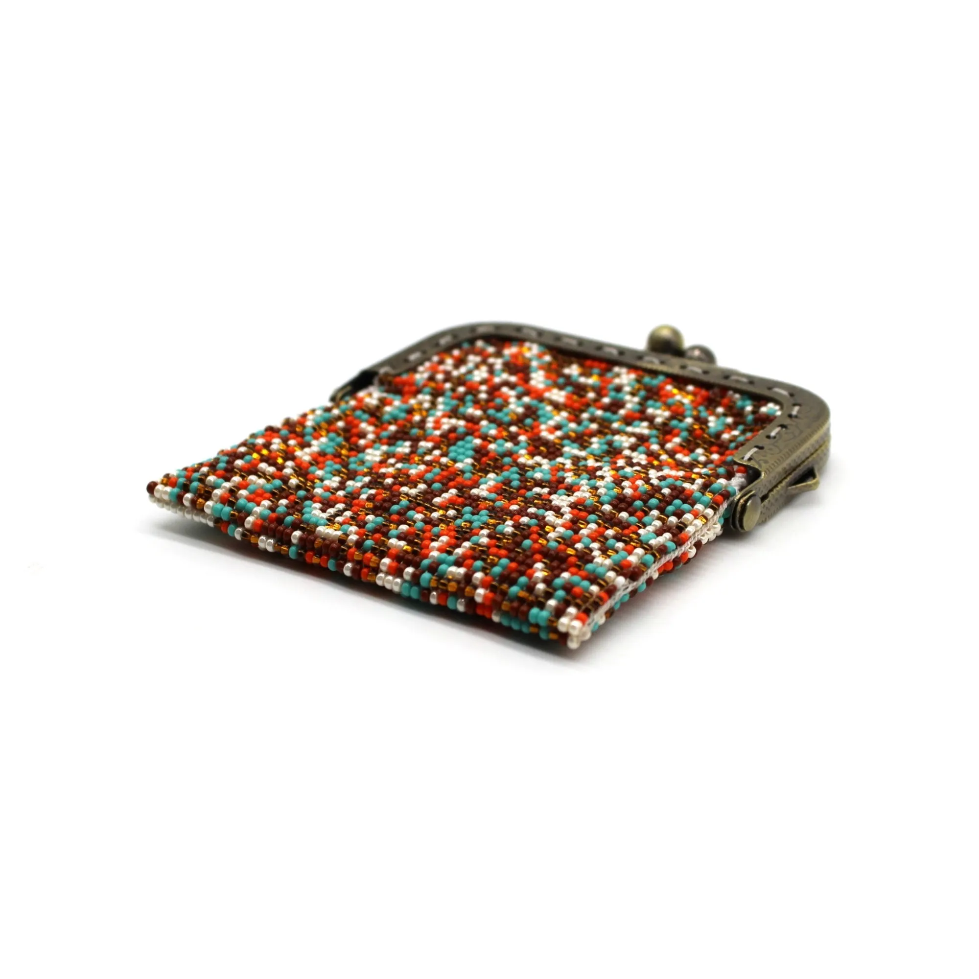 Glass Bead Coin Purse Metal Frame - PUSHKE