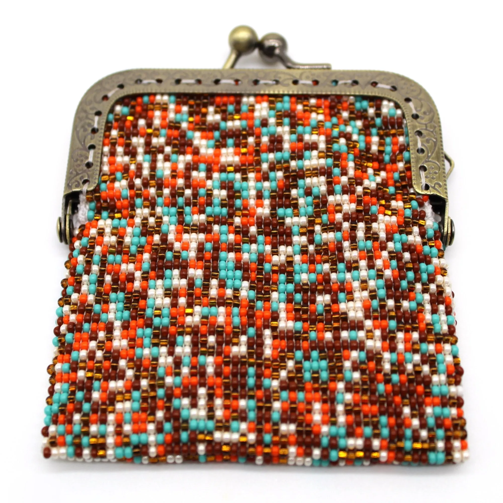 Glass Bead Coin Purse Metal Frame - PUSHKE