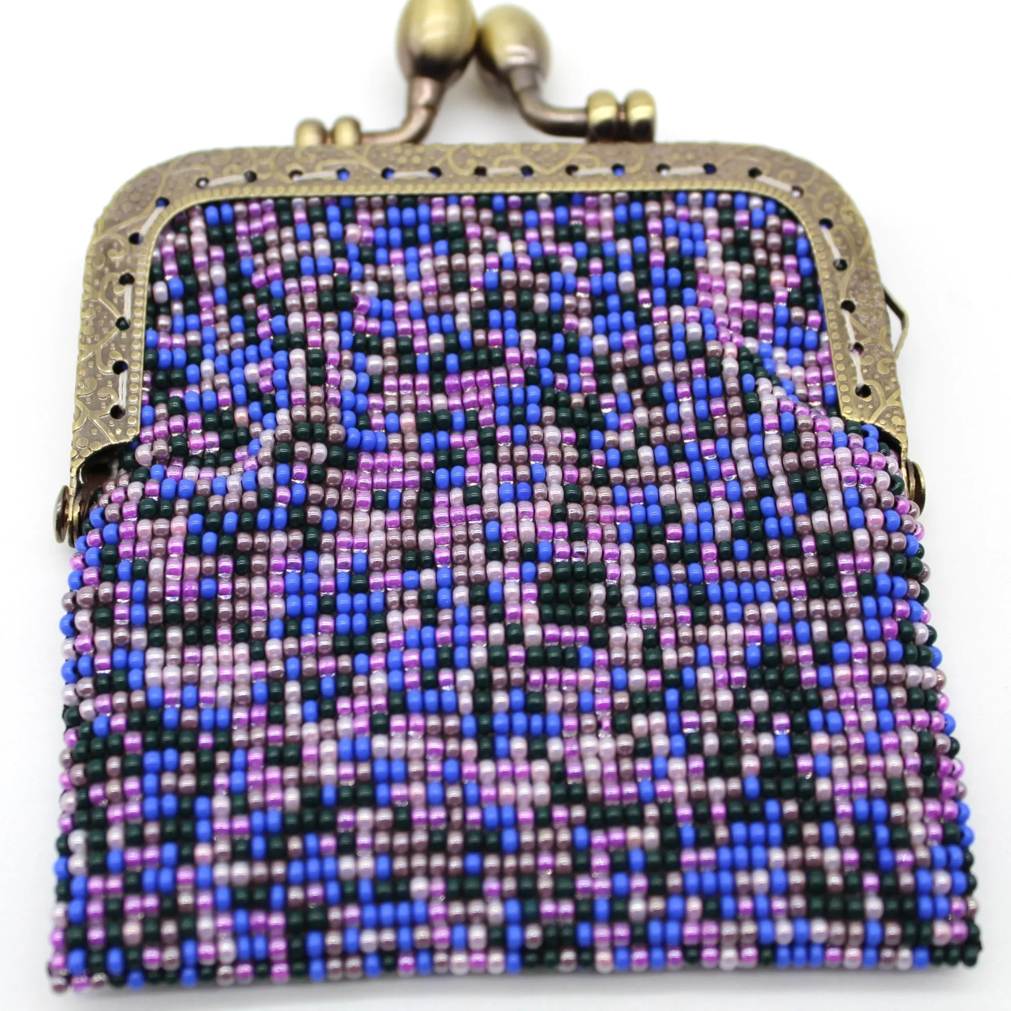 Glass Bead Coin Purse Metal Frame - ROI