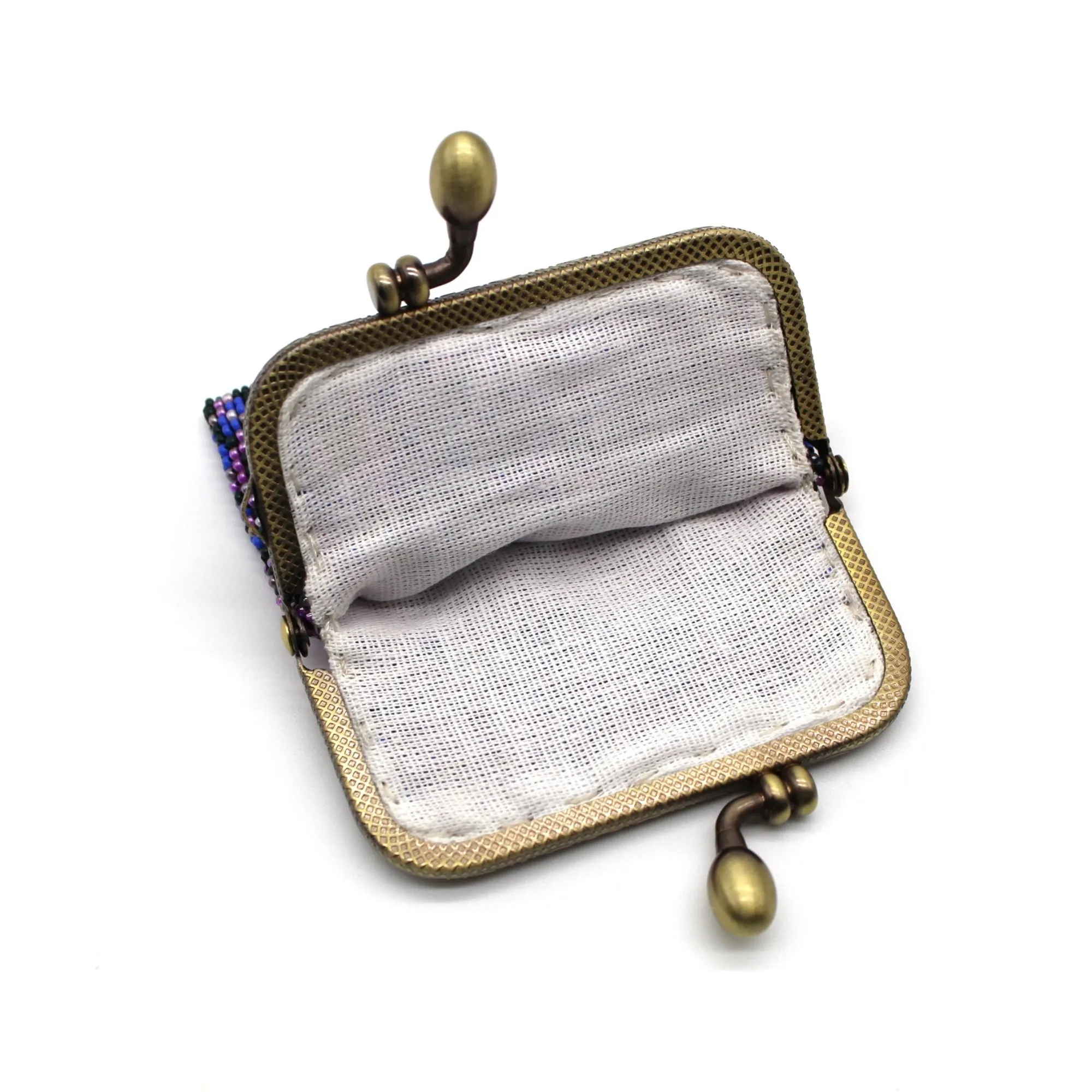 Glass Bead Coin Purse Metal Frame - ROI