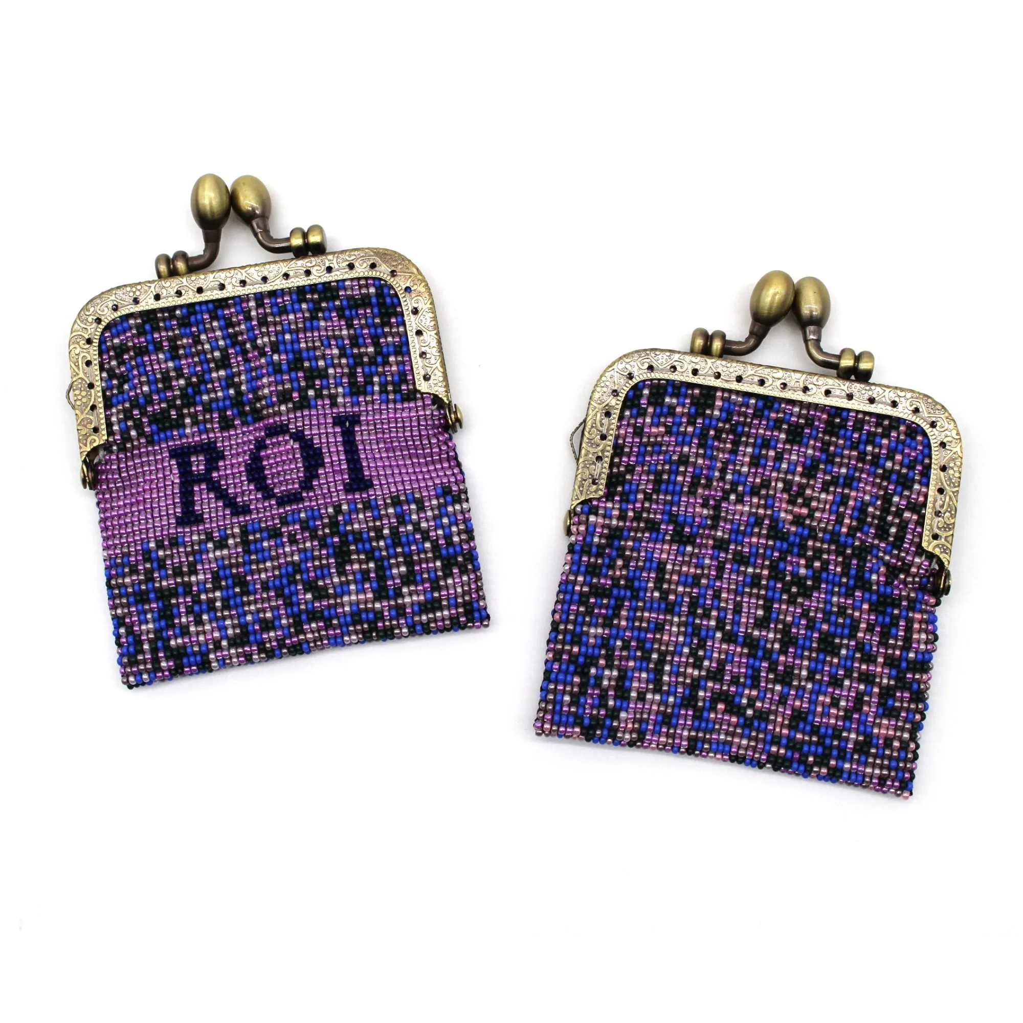 Glass Bead Coin Purse Metal Frame - ROI