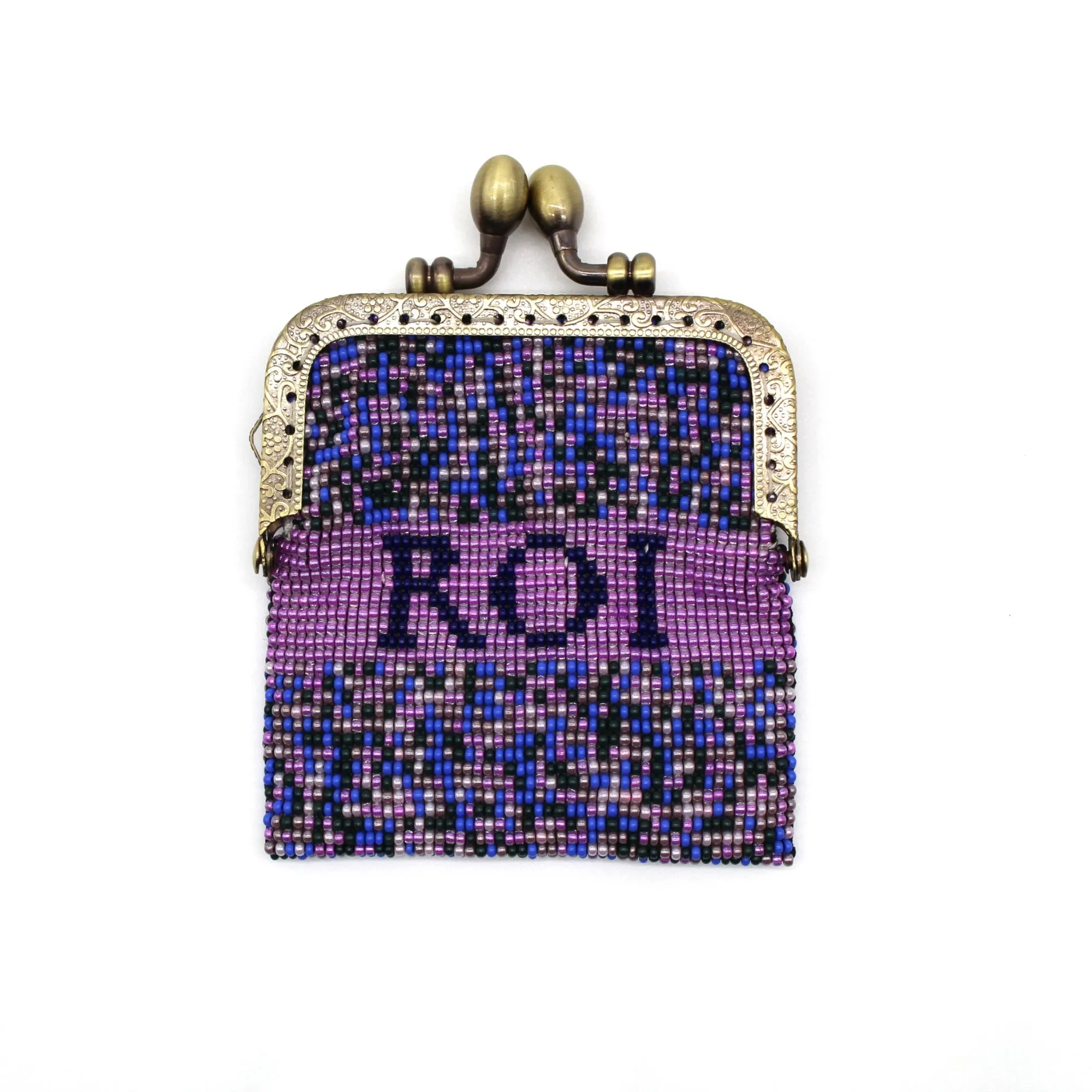 Glass Bead Coin Purse Metal Frame - ROI