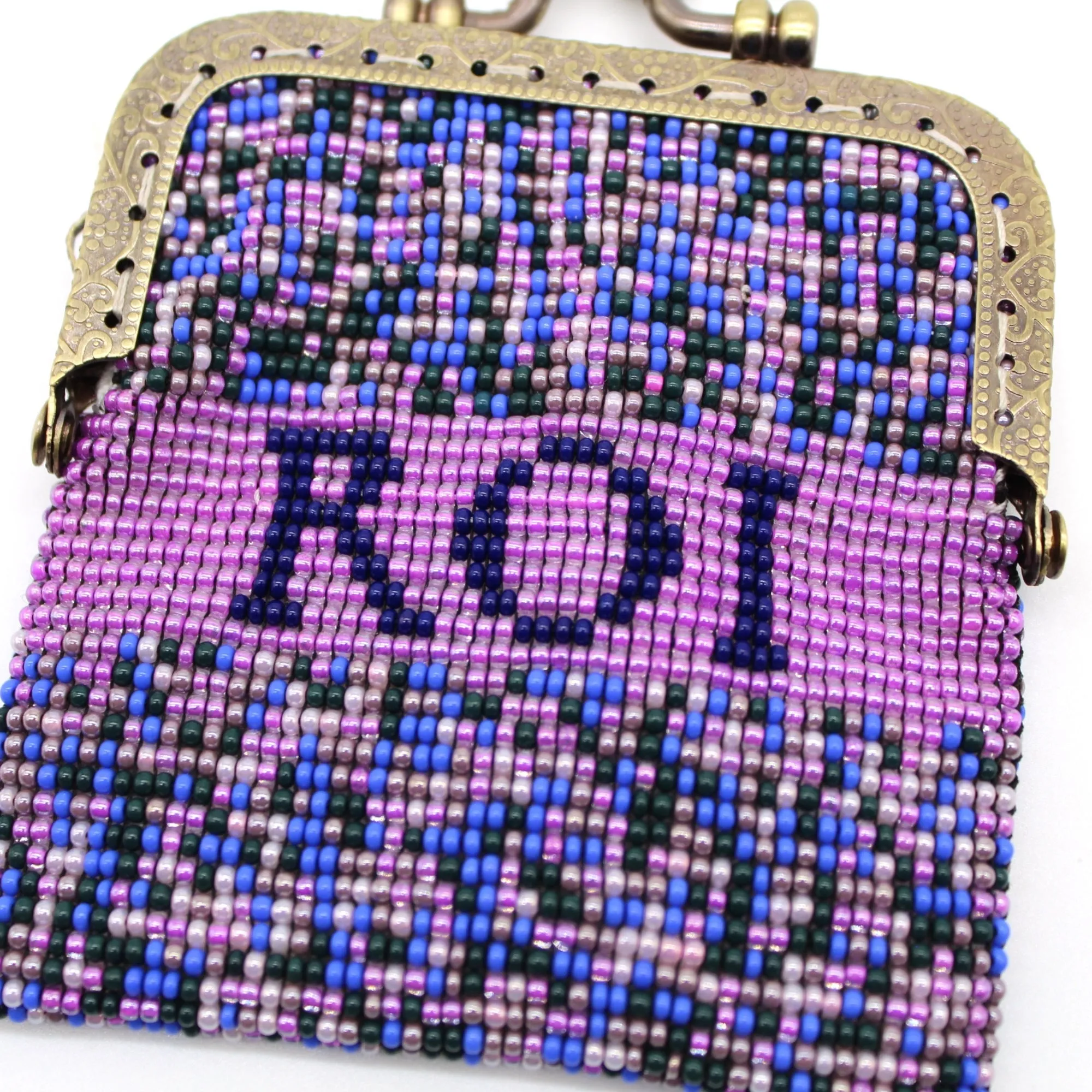 Glass Bead Coin Purse Metal Frame - ROI