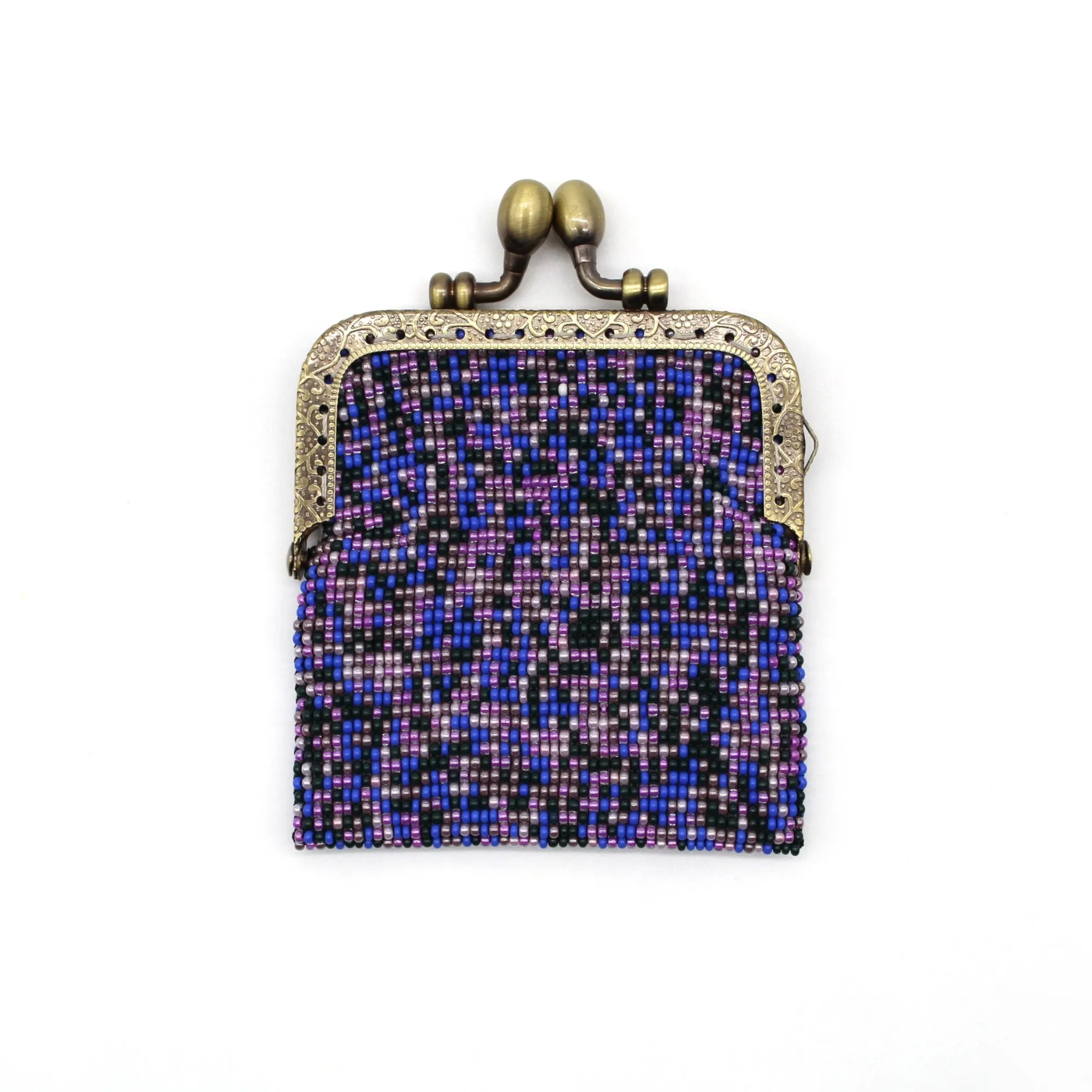 Glass Bead Coin Purse Metal Frame - ROI