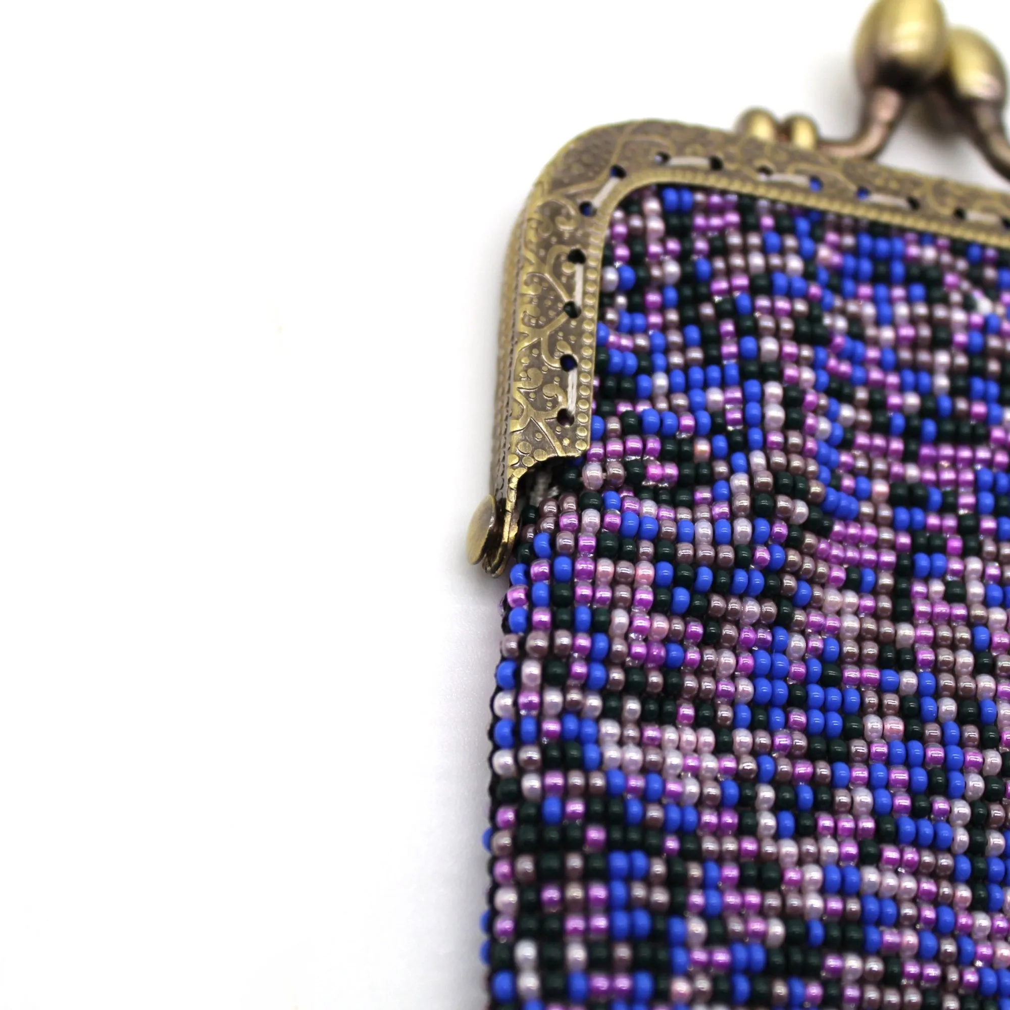 Glass Bead Coin Purse Metal Frame - ROI
