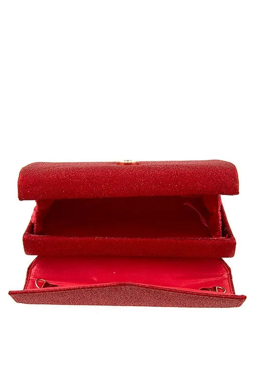 Glittery Accent Clutch Bag