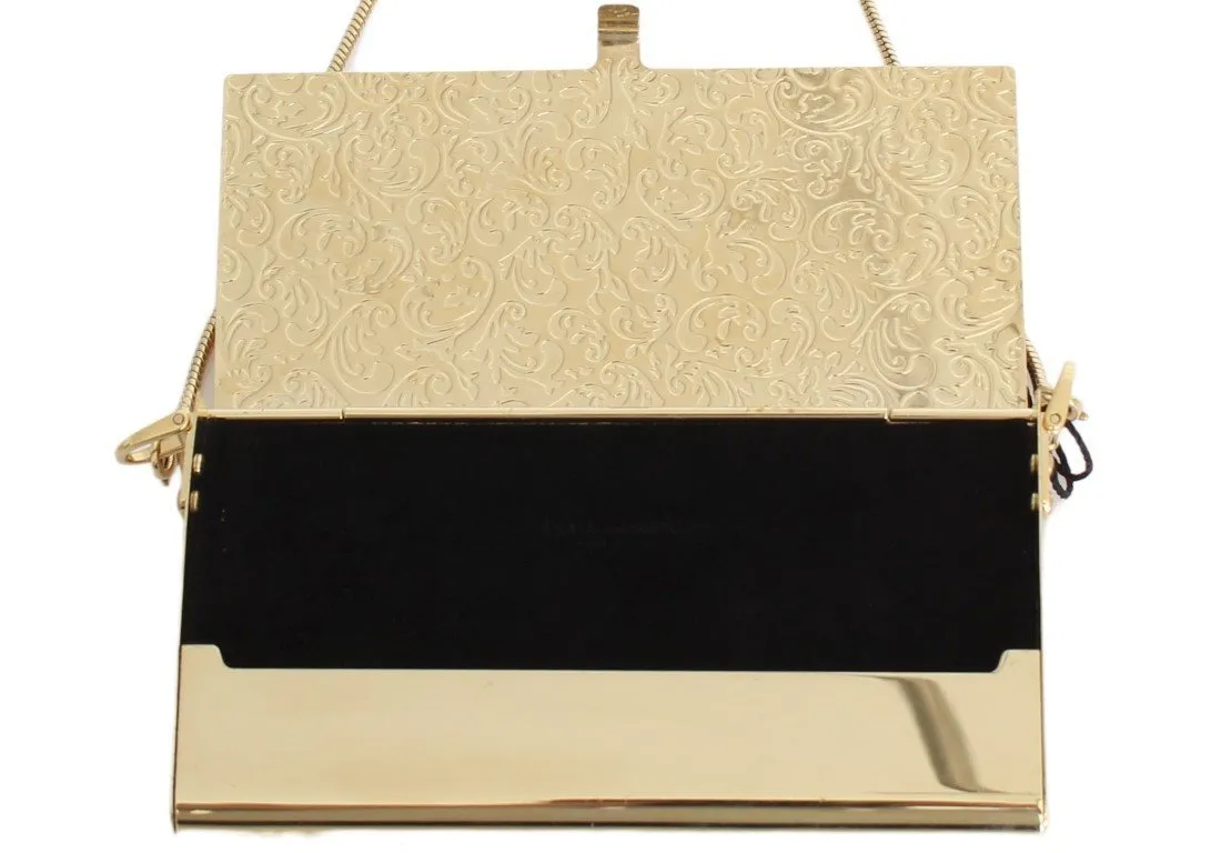 Gold Brass Crystal Clutch Bag