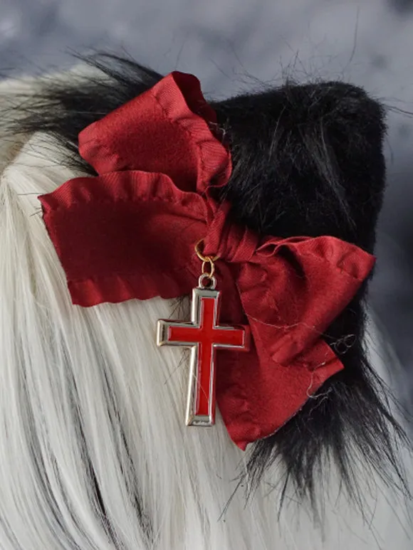 Gothic Lolita Accessories Black Cross Bow Accessory Miscellaneous