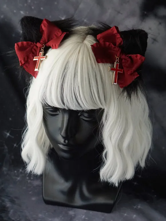 Gothic Lolita Accessories Black Cross Bow Accessory Miscellaneous