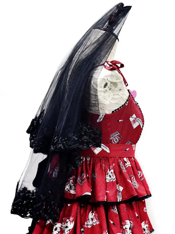 Gothic Lolita Accessories Black Lace Lace Headwear Polyester Fiber Miscellaneous