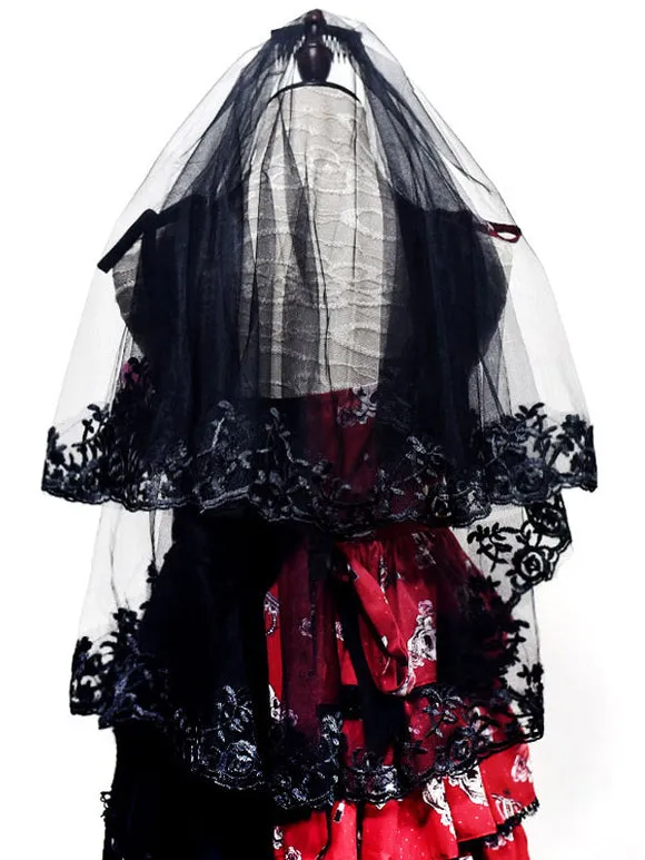 Gothic Lolita Accessories Black Lace Lace Headwear Polyester Fiber Miscellaneous