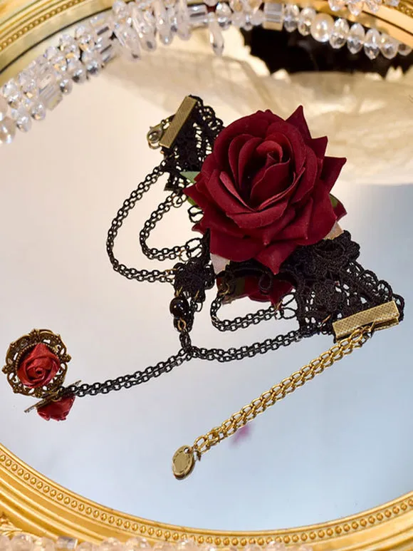 Gothic Lolita Accessories Black Rose Chains Polyester Accessory Miscellaneous