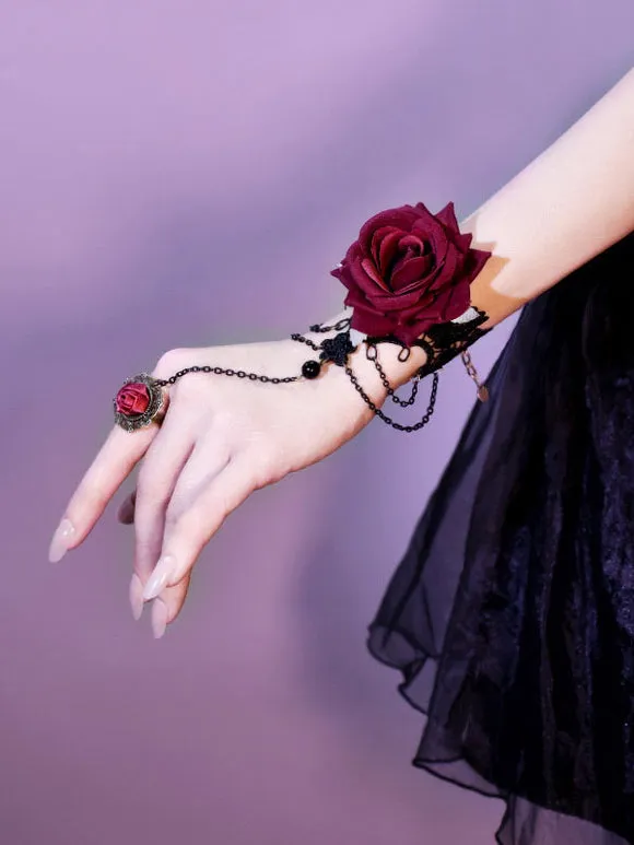 Gothic Lolita Accessories Black Rose Chains Polyester Accessory Miscellaneous
