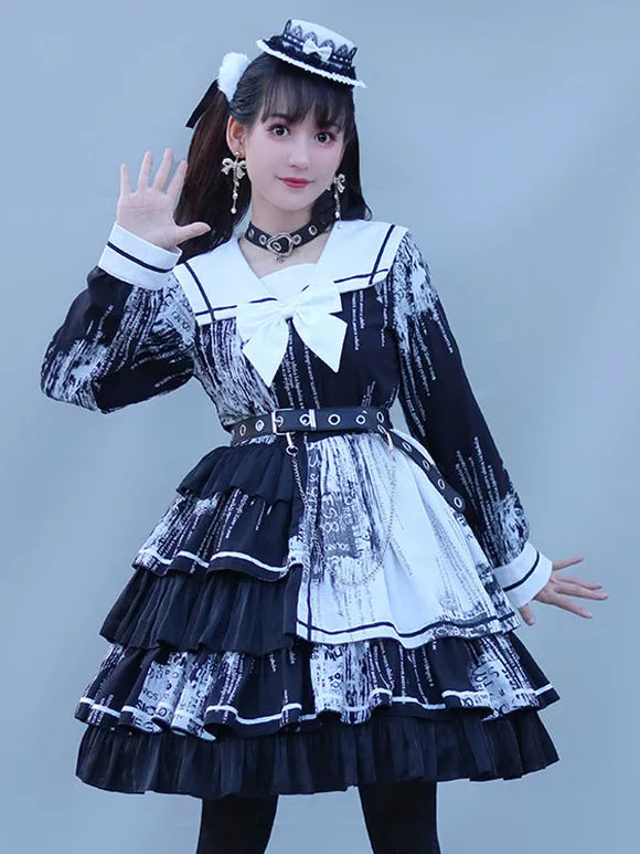 Gothic Lolita Dresses Bows Black Black