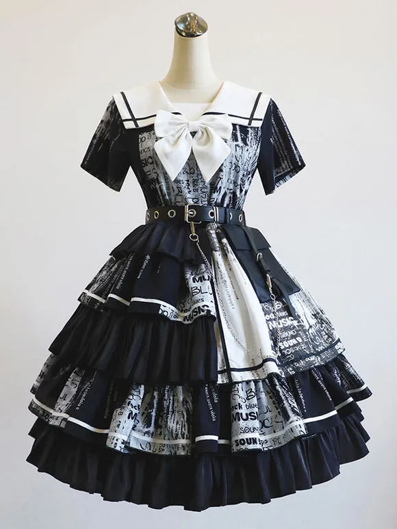 Gothic Lolita Dresses Bows Black Black