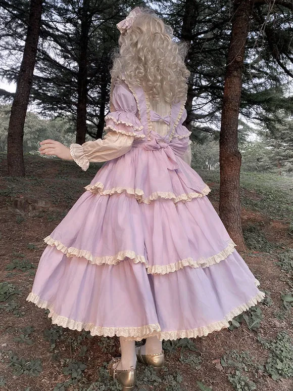 Gothic Lolita Dresses Bows Ruffles Purple Purple