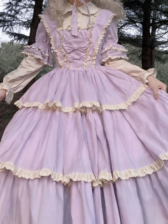 Gothic Lolita Dresses Bows Ruffles Purple Purple