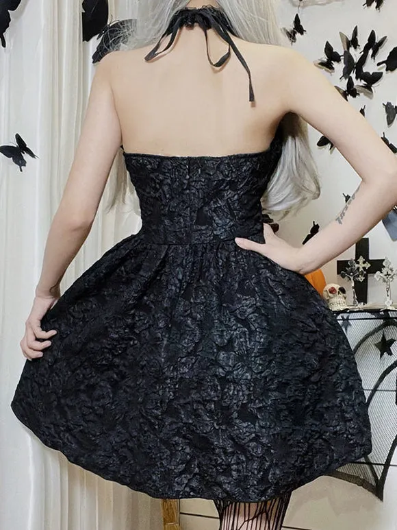 Gothic Lolita Dresses Jumper Skirt Ruffles Jacquard Black