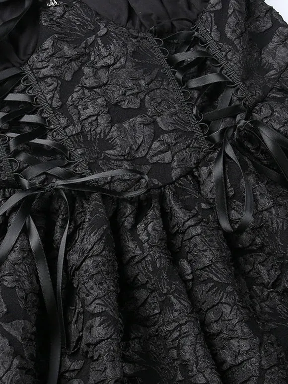 Gothic Lolita Dresses Jumper Skirt Ruffles Jacquard Black