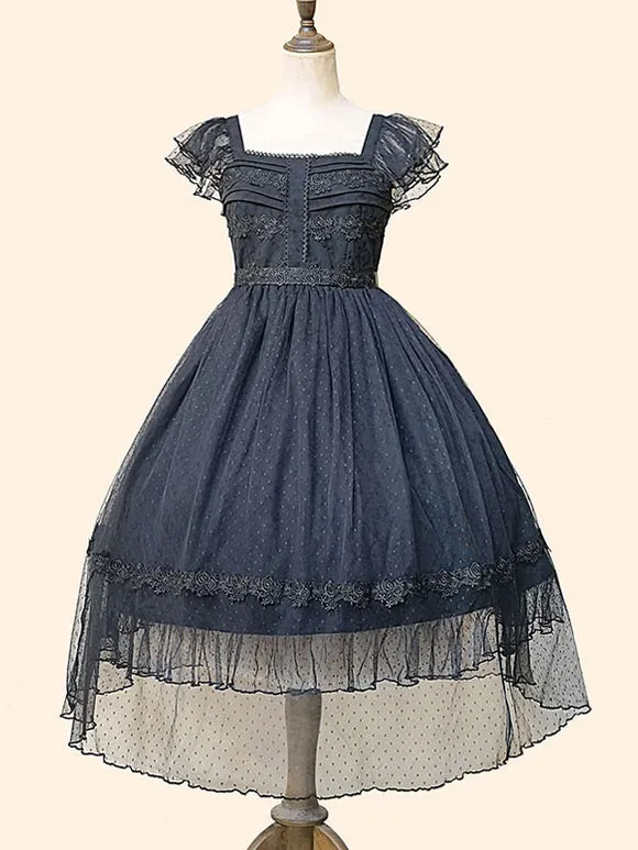Gothic Lolita Dresses Lace Burgundy Black