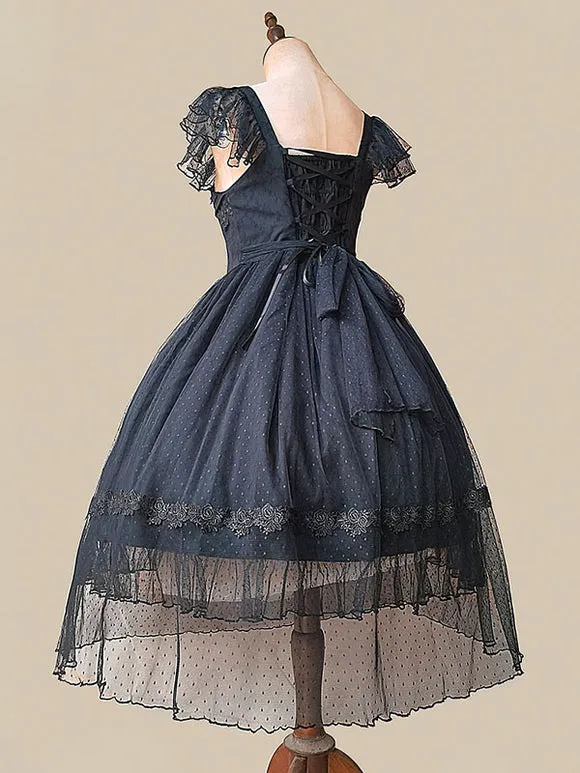 Gothic Lolita Dresses Lace Burgundy Black