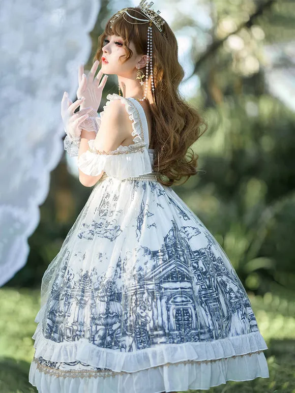 Gothic Lolita Dresses Lace Ruffles Black White