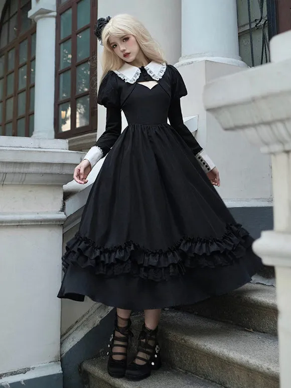 Gothic Lolita Dresses Ruffles Black Black