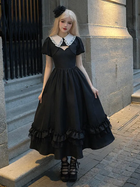 Gothic Lolita Dresses Ruffles Black Black