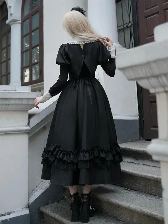 Gothic Lolita Dresses Ruffles Black Black