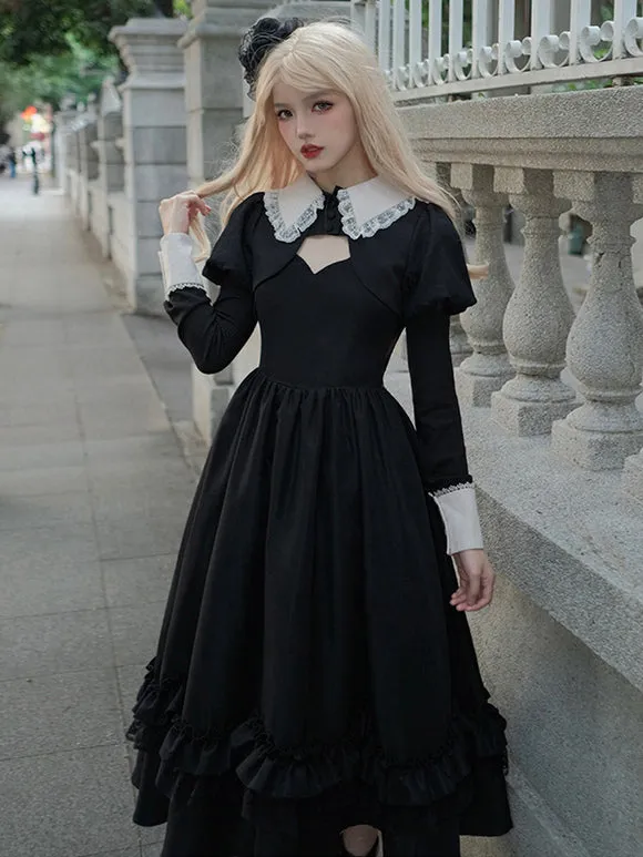 Gothic Lolita Dresses Ruffles Black Black