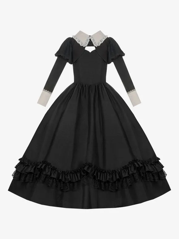 Gothic Lolita Dresses Ruffles Black Black