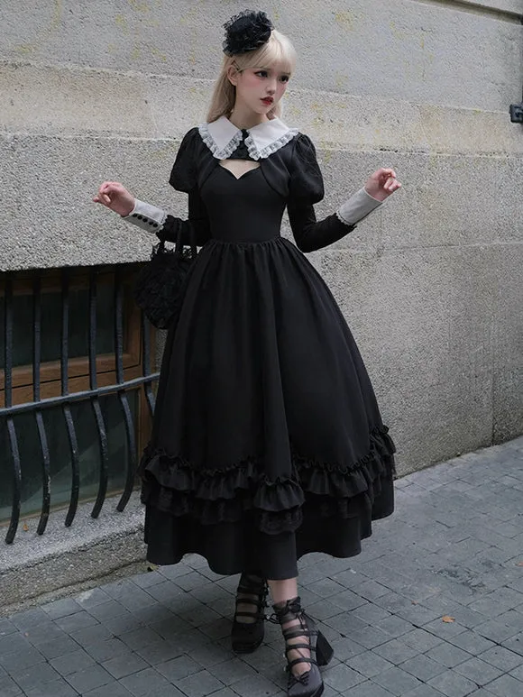 Gothic Lolita Dresses Ruffles Black Black