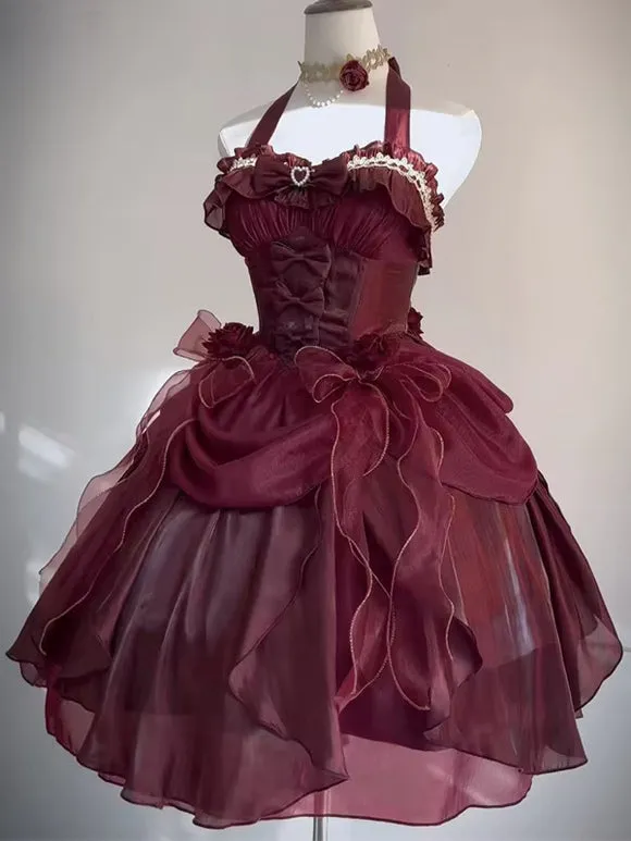 Gothic Lolita Dresses Ruffles Bows Black Ecru White
