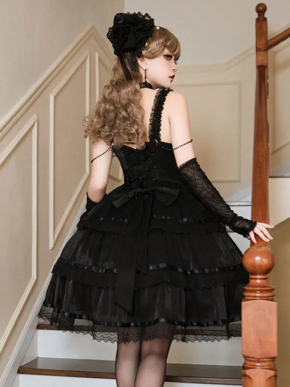 Gothic Lolita Dresses Ruffles Chains White White