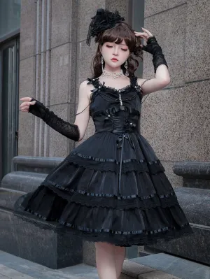 Gothic Lolita Dresses Ruffles Chains White White