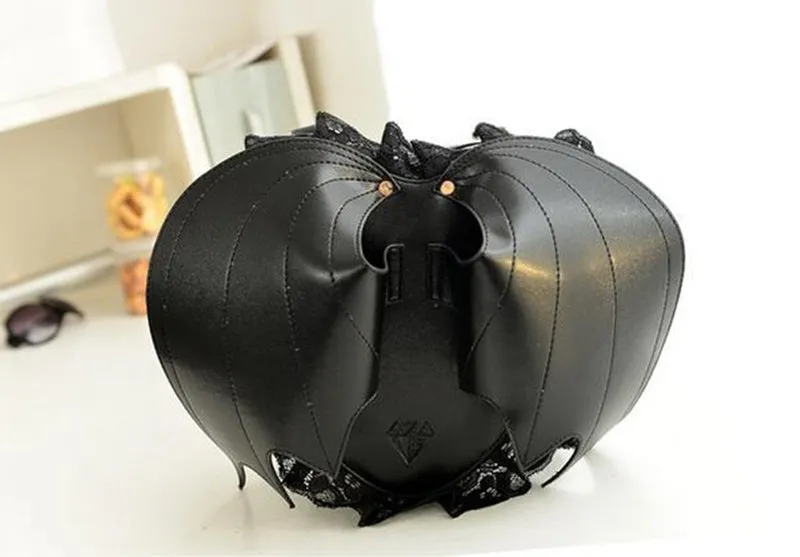 Gothic Lolita Handbag Bat Metal Details PU Black Lolita Accessory