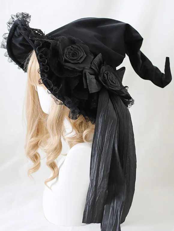 Gothic Lolita Hat Red Flowers Accessory Polyester Lolita Accessories
