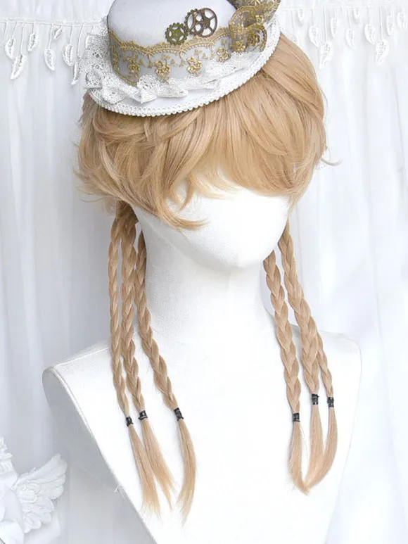 Gothic Lolita Wigs Long Heat-resistant Fiber Light Gold Lolita Accessories