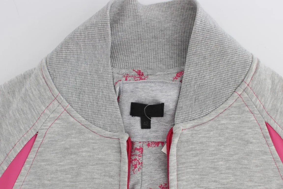 Gray Sport Cotton Zipper Sweater