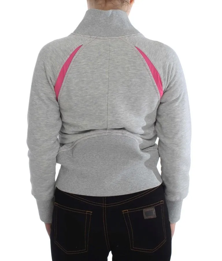 Gray Sport Cotton Zipper Sweater